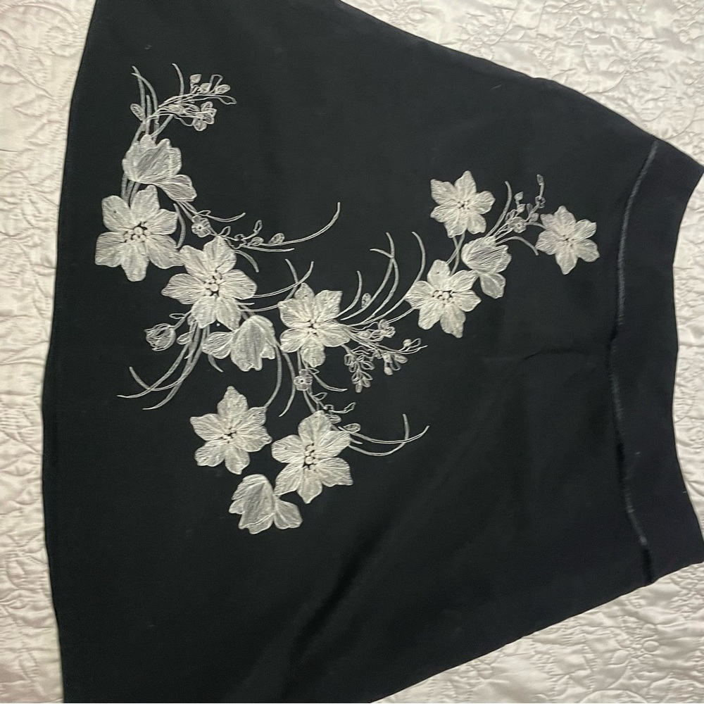 Ann Taylor Embellished Black Midi Skirt for Cocktail